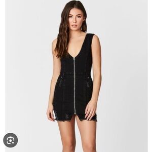 NWOT LF/ Carmar Black Denim Zip-Front Dress